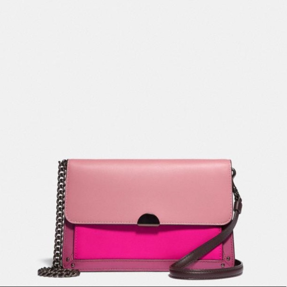 Coach Pink and Fuchsia Leather Crossbody Bag